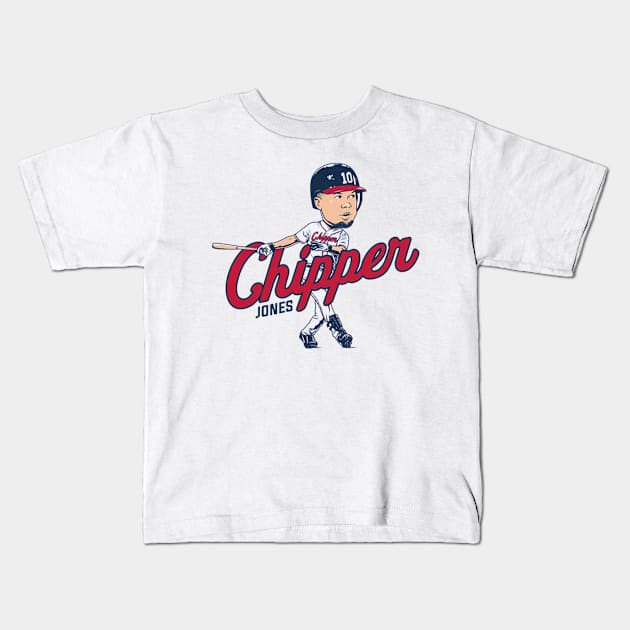 Chipper Jones Caricature Kids T-Shirt by lavonneroberson